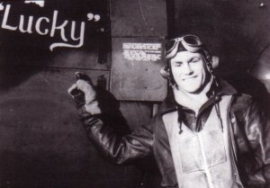 Johnson with his P-47 'Lucky'