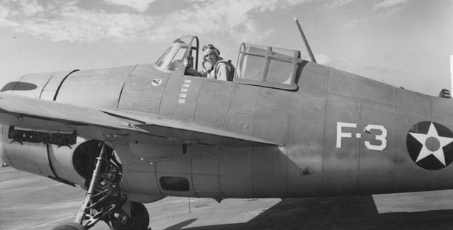 Grumman F4F-3A Wildcat of Lt. "Butch" O'Hare, April 1942.