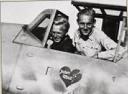 Erich Hartmann pictured here with his crewchief, Heinz Mertens.