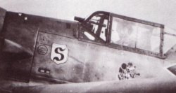 Galland's ME 109, with the Mickey Maus logo just beneath the cockpit.